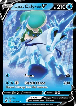 Ice Rider Calyrex V Pokemon card from Chilling Reign, card number 45