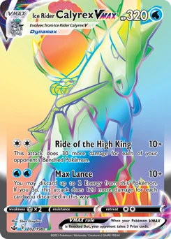 Ice Rider Calyrex VMAX Pokemon card from Chilling Reign, card number 202