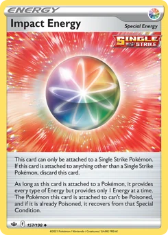 Impact Energy Pokemon card from Chilling Reign, card number 157