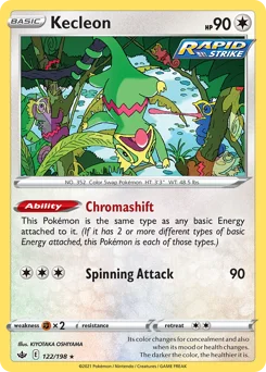 Kecleon Pokemon card from Chilling Reign, card number 122