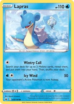 Lapras Pokemon card from Chilling Reign, card number 29