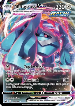 Metagross VMAX Pokemon card from Chilling Reign, card number 113