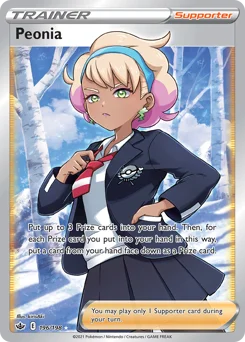 Peonia Pokemon card from Chilling Reign, card number 196