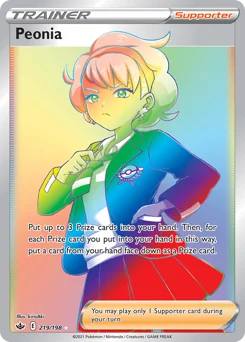 Peonia Pokemon card from Chilling Reign, card number 219
