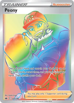 Peony Pokemon card from Chilling Reign, card number 220