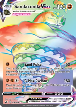Sandaconda VMAX Pokemon card from Chilling Reign, card number 206