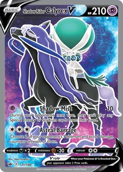 Shadow Rider Calyrex V Pokemon card from Chilling Reign, card number 171
