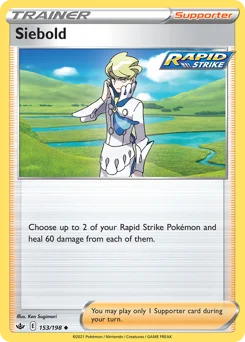 Siebold Pokemon card from Chilling Reign, card number 153