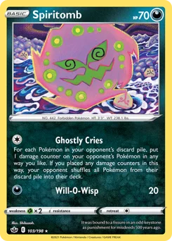 Spiritomb Pokemon card from Chilling Reign, card number 103
