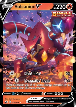 Volcanion V Pokemon card from Chilling Reign, card number 25