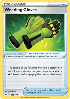Weeding Gloves Pokemon card from Chilling Reign, card number 155