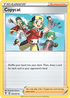 Copycat Pokemon card from Evolving Skies, card number 143