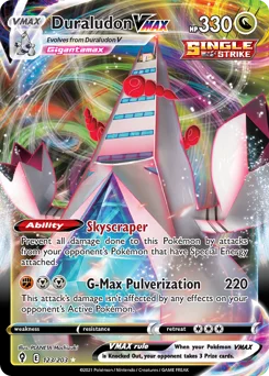 Duraludon VMAX Pokemon card from Evolving Skies, card number 123