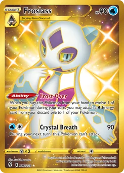 Froslass Pokemon card from Evolving Skies, card number 226