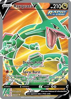Rayquaza V Pokemon card from Evolving Skies, card number 193