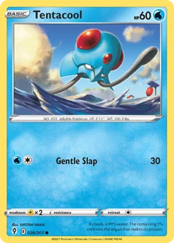Tentacool Pokemon card from Evolving Skies, card number 26