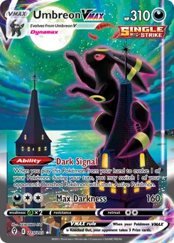 Umbreon VMAX Pokemon card from Evolving Skies, card number 215