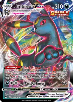 Umbreon VMAX Pokemon card from Evolving Skies, card number 95