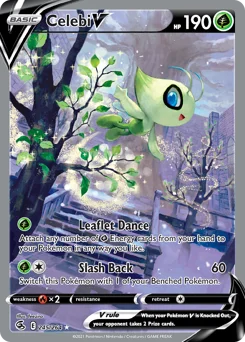 Celebi V Pokemon card from Fusion Strike, card number 245