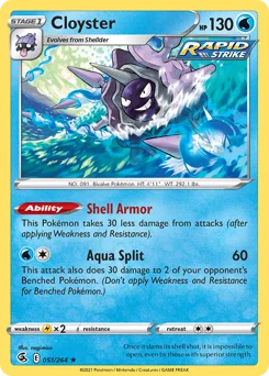 Cloyster Pokemon card from Fusion Strike, card number 51