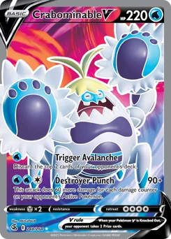 Crabominable V Pokemon card from Fusion Strike, card number 248