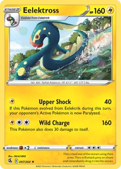 Eelektross Pokemon card from Fusion Strike, card number 97