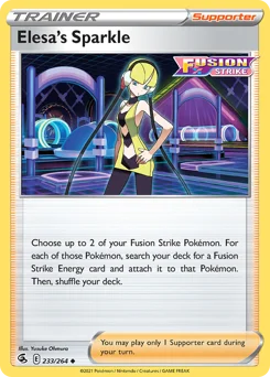 Elesa's Sparkle Pokemon card from Fusion Strike, card number 233