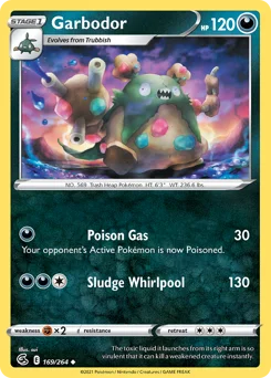 Garbodor Pokemon card from Fusion Strike, card number 169