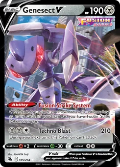 Genesect V Pokemon card from Fusion Strike, card number 185