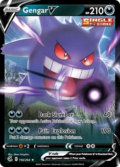 Gengar V Pokemon card from Fusion Strike, card number 156