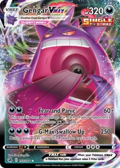 Gengar VMAX Pokemon card from Fusion Strike, card number 157