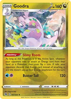 Goodra Pokemon card from Fusion Strike, card number 197