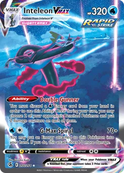 Inteleon VMAX Pokemon card from Fusion Strike, card number 266