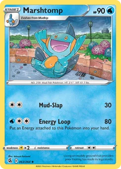 Marshtomp Pokemon card from Fusion Strike, card number 63