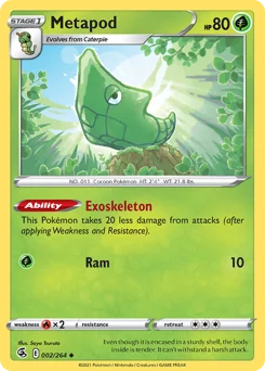 Metapod Pokemon card from Fusion Strike, card number 2