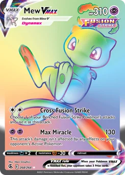 Mew VMAX Pokemon card from Fusion Strike, card number 268