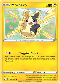 Morpeko Pokemon card from Fusion Strike, card number 109
