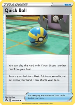 Quick Ball Pokemon card from Fusion Strike, card number 237