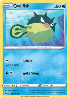 Qwilfish Pokemon card from Fusion Strike, card number 60