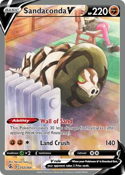 Sandaconda V Pokemon card from Fusion Strike, card number 252