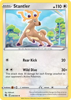 Stantler Pokemon card from Fusion Strike, card number 208