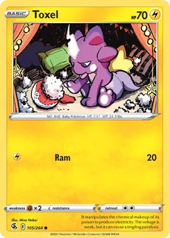 Toxel Pokemon card from Fusion Strike, card number 105