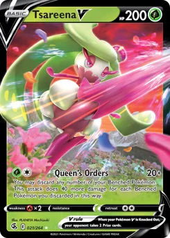 Tsareena V Pokemon card from Fusion Strike, card number 21