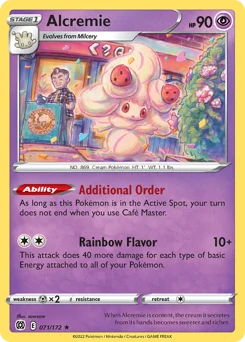 Alcremie Pokemon card from Brilliant Stars, card number 71