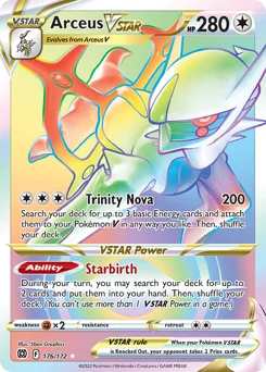 Arceus VSTAR Pokemon card from Brilliant Stars, card number 176
