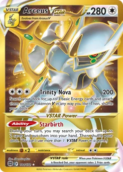 Arceus VSTAR Pokemon card from Brilliant Stars, card number 184