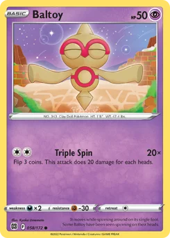 Baltoy Pokemon card from Brilliant Stars, card number 58