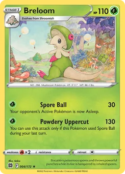 Breloom Pokemon card from Brilliant Stars, card number 4