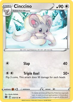 Cinccino Pokemon card from Brilliant Stars, card number 125