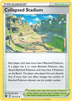 Collapsed Stadium Pokemon card from Brilliant Stars, card number 137